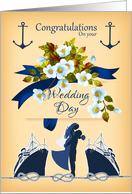 Cruise Ship Wedding Congratulations Card With Nautical Elements card