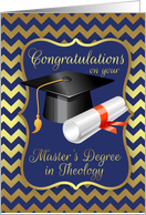 Congratulations Master’s Degree In Theology - Mortar Board And Scroll card