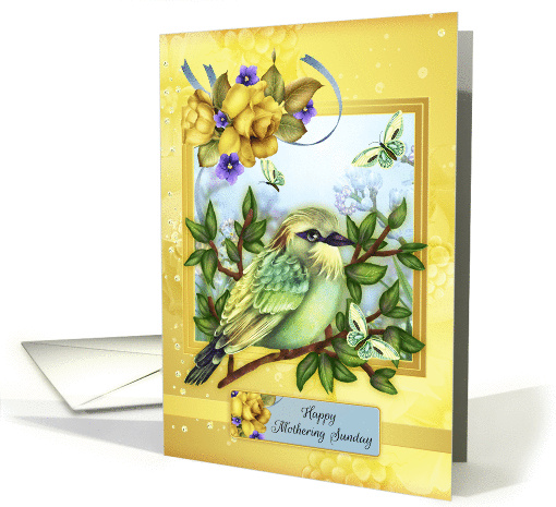 Happy Mothering Sunday, With Bird Butterflies And Roses card (1364730)