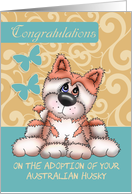 Australian Husky Adoption Congratulations With Brown Australian Husky card
