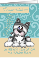 Australian Husky Adoption Congratulations With Black Australian Husky card