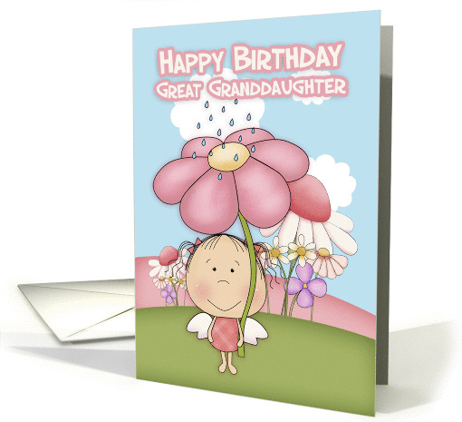 Great Granddaughter Little Garden Fairy With Garden Flowers card