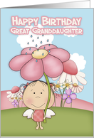 Great Granddaughter Little Garden Fairy With Garden Flowers card