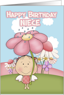 Niece, Little Garden Fairy With Flowers card