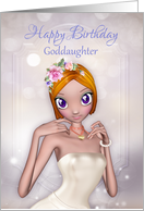 Goddaughter With Fantasy Female In Cream Dress And Flowers card