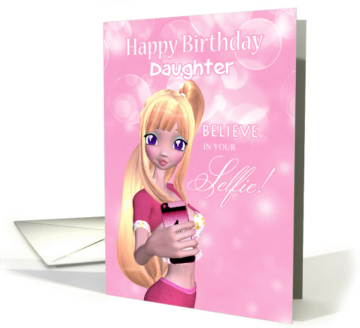 Daughter Duckface Selfie Cell Phone Fantasy Female card (1370712)