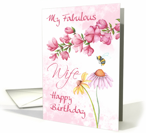 Fabulous Wife, Watercolor Floral Garden Scene With Grunge... (1370906)