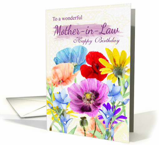 Mother-in-Law Watercolor Wild Flowers card (1372342)