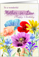 Mother-in-Law Watercolor Wild Flowers card