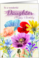 Daughter Watercolor Wild Flowers card