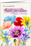 Aunt-in-Law Watercolor Wild Flowers card