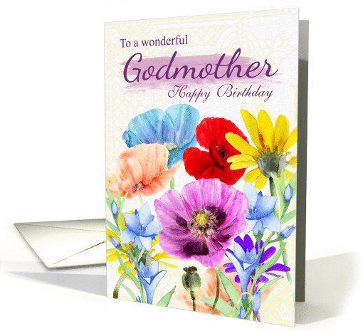 Godmother Watercolor Wild Flowers card (1372356)