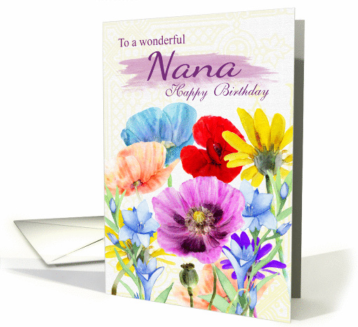 Nana Watercolor Wild Flowers card (1372358)