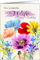 Wife Watercolor Wild Flowers card