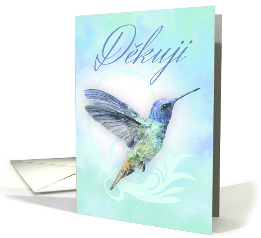 Thank You In Czech - Watercolor Hummingbird Print With... (1373500)