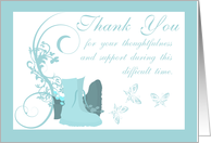 Thank You Sympathy ,Loss of Military Person, boots & butterflies card