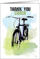 Bicycle Coach Thank You Grunge And Watercolor Print card