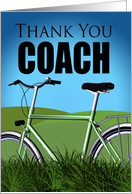 Bicycle Coach Thank You Grass And Hills Scenery card