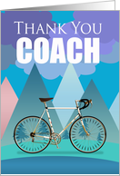 Bicycle Coach Thank You, Modern Landscape Vector Scenery card