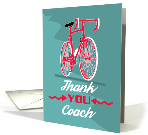 Bicycle Coach Thank You, Modern Design for the cycling coach card
