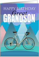 Great Grandson, Bicycle Multi Colored Design With Drop Handlebar Bicycle card