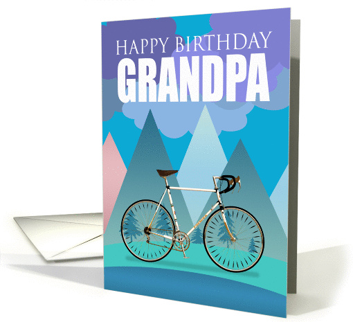 Grandpa, Multi Colored Design With Drop Handlebar Bicycle card