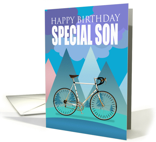 Son, Multi Colored Design With Drop Handlebar Bicycle card (1386206)