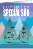 Son, Multi Colored Design With Drop Handlebar Bicycle card