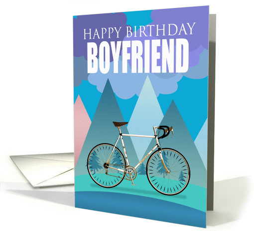 Boyfriend, Multi Colored Design With Drop Handlebar Bicycle card