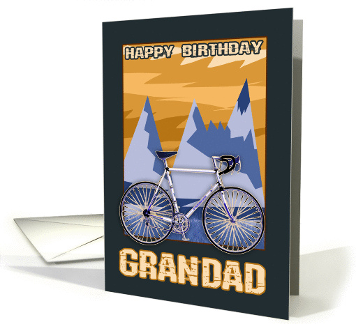 Grandad, Stylish Drop Handlebar Bicycle And Mountain Design card