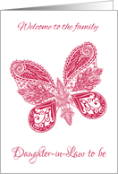 Welcome To The Family, Henna/Mehndi Design Butterfly card