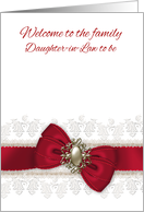 Daughter-in-Law, Welcome To The Family, Stylish Red And White Design card