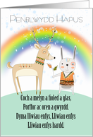 Welsh Language Birthday, With The Rainbow Poem In Welsh card