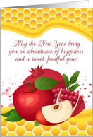 L’Shanah Tovah, Happy New Year Pomegranate, Apple & Honey card