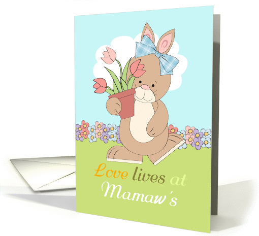Grandparents Day Mamaw With Cute Garden Rabbit card (1395418)