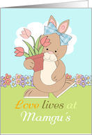 Grandparents Day Mamgu With Cute Garden Rabbit card