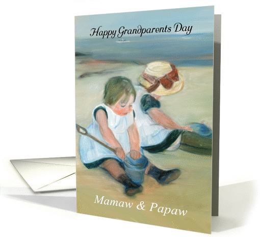 Mamaw & Papaw Grandparents Day Oil Painted Children card (1395998)