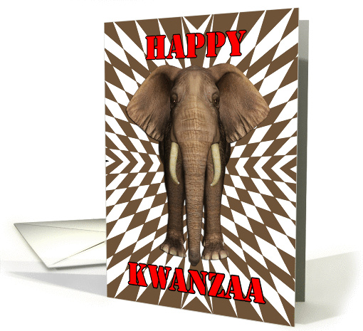 Happy Kwanzaa, Zany Pattern With Elephant card (1397764)