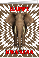 Happy Kwanzaa, Zany Pattern With Elephant card