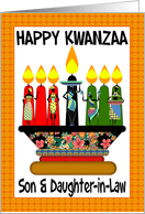 Son & Daughter-in-Law, Kwanzaa Candles And Assorted Females card