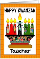 Teacher, Kwanzaa Candles And Assorted Females card