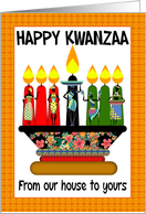 From our house to yours, Kwanzaa Candles And Assorted Females card