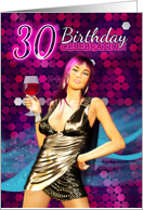 30th Birthday Party Invitation - Bling Stylish Design card