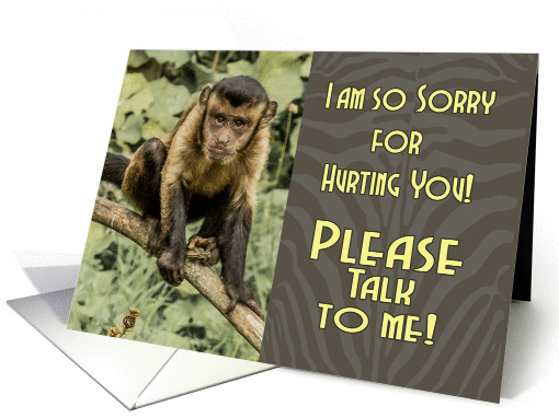 Sorry Please Talk To me, with Sad Looking Capuchin monkey card