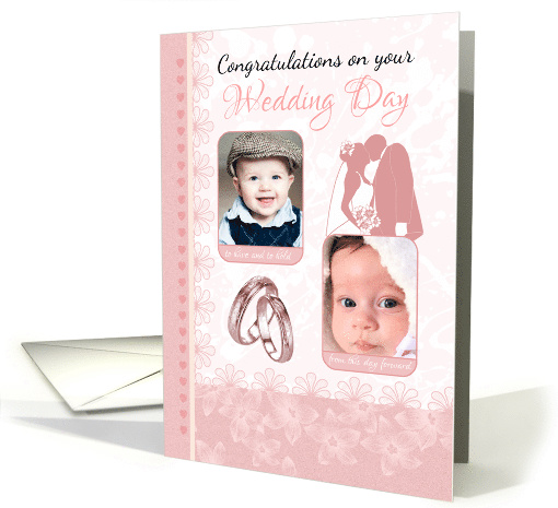 Wedding Congratulations Your Photograph Here With Bride And Groom card