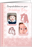 Wedding Congratulations Your Photograph Here With Bride And Groom card