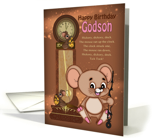 Godson, Hickory Dickory Dock Mouse And Clock card (1401912)