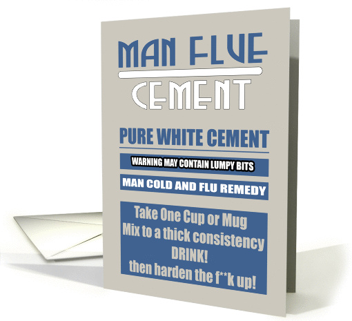 Man Flue - Cold, Get Well Soon In Blue And Cement Color card (1407200)