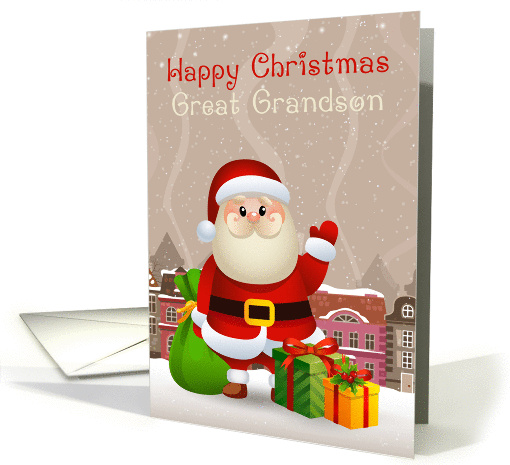 Great Grandson Santa With Sack And Gifts card (1409550)