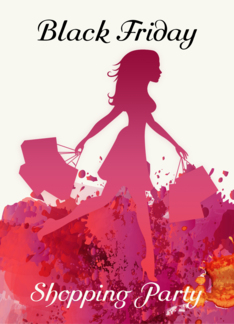Black Friday Shopping Invitations With Shopping Female